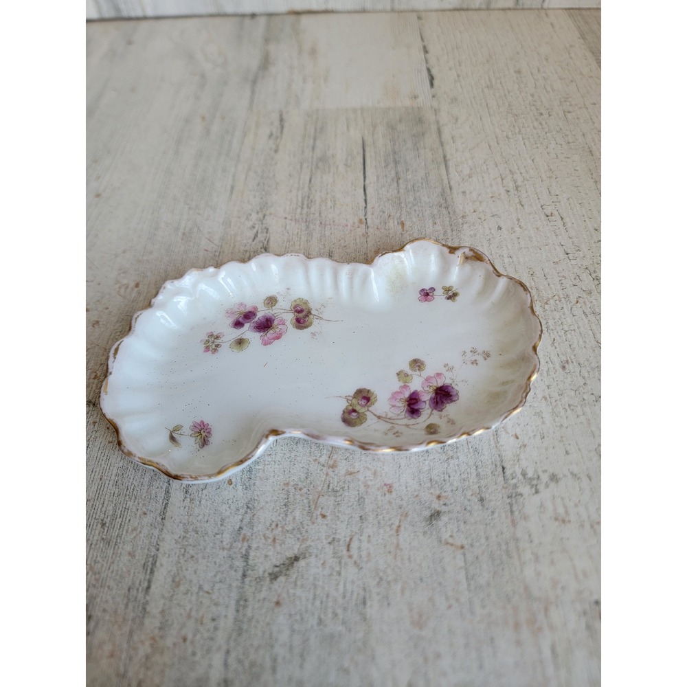 Vintage French floral trinket tray pink flower unique home‎ decor